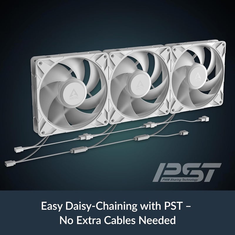 Arctic P14 Pro A-RGB (أبيض) - مروحة قوية متميزة، مروحة 140 مم PWM مع موصل Y، 400-2500 RPM، 0 RPM <5% PWM، 5V RGB رقمي، تحمل ديناميكي سائل - أبيض - Image 5